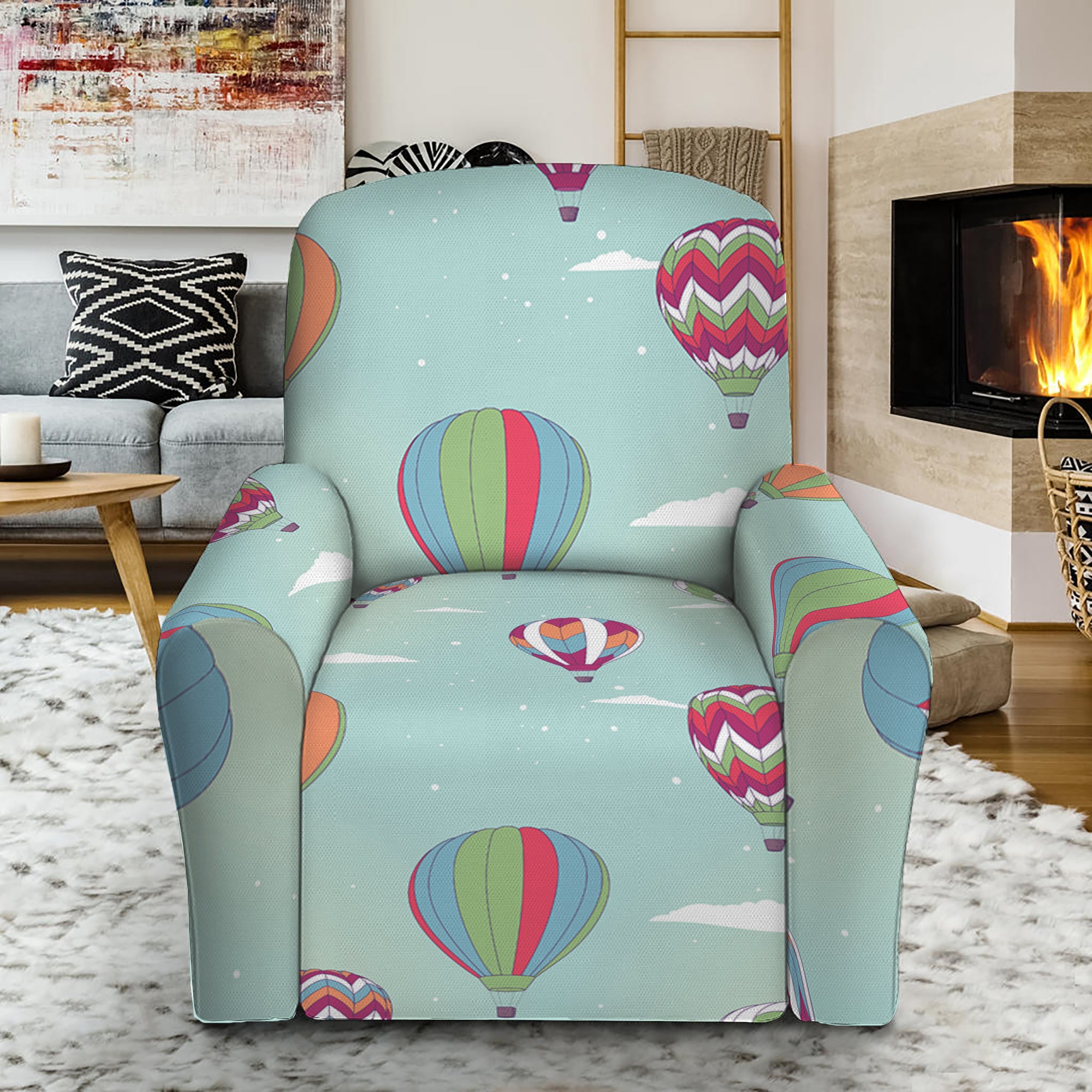 Hot Air Balloon Pattern Print Recliner Slipcover