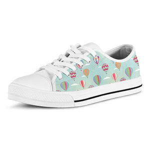 Hot Air Balloon Pattern Print White Low Top Shoes