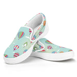 Hot Air Balloon Pattern Print White Slip On Shoes