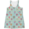 Hot Air Balloon Pattern Print Women's Racerback Tank Top