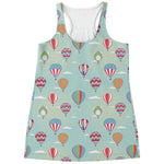 Hot Air Balloon Pattern Print Women's Racerback Tank Top