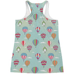 Hot Air Balloon Pattern Print Women's Racerback Tank Top