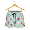 Hot Air Balloon Pattern Print Women's Shorts