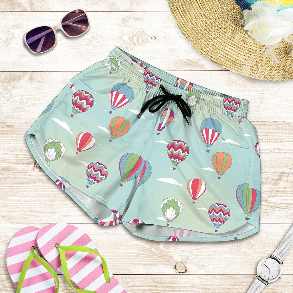 Hot Air Balloon Pattern Print Women's Shorts