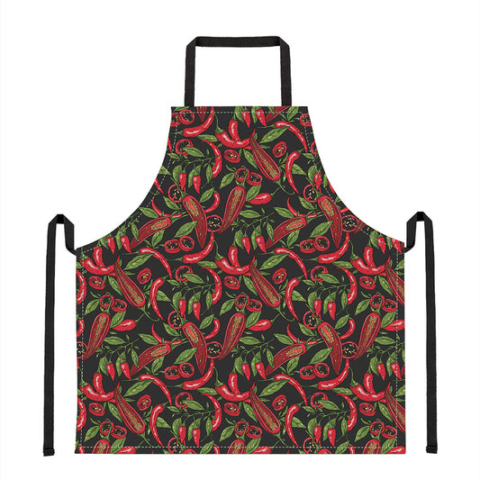 Hot Chili Peppers Pattern Print Apron