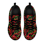 Hot Chili Peppers Pattern Print Black Sneakers