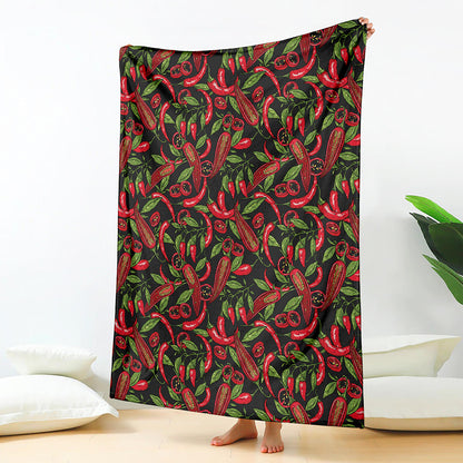 Hot Chili Peppers Pattern Print Blanket