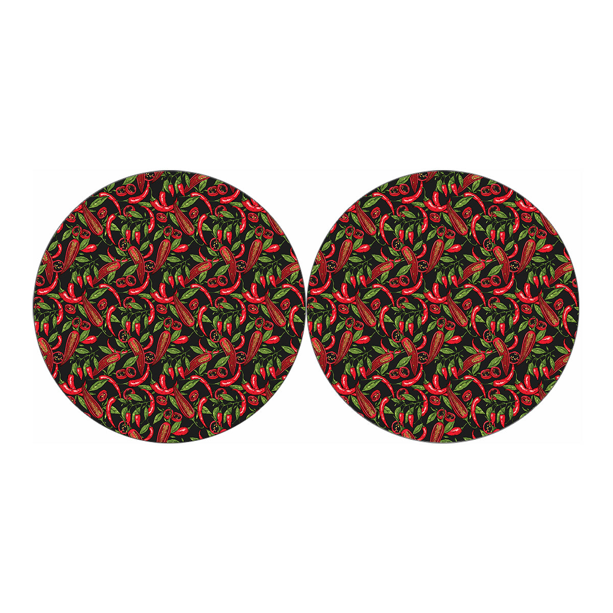 Hot Chili Peppers Pattern Print Car Coasters