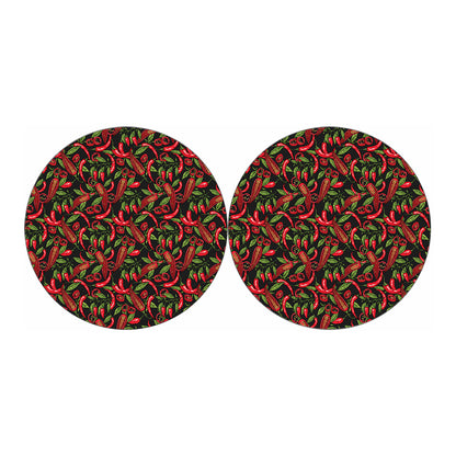 Hot Chili Peppers Pattern Print Car Coasters