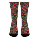 Hot Chili Peppers Pattern Print Crew Socks