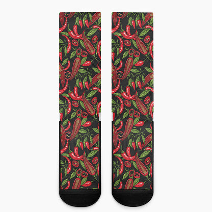 Hot Chili Peppers Pattern Print Crew Socks
