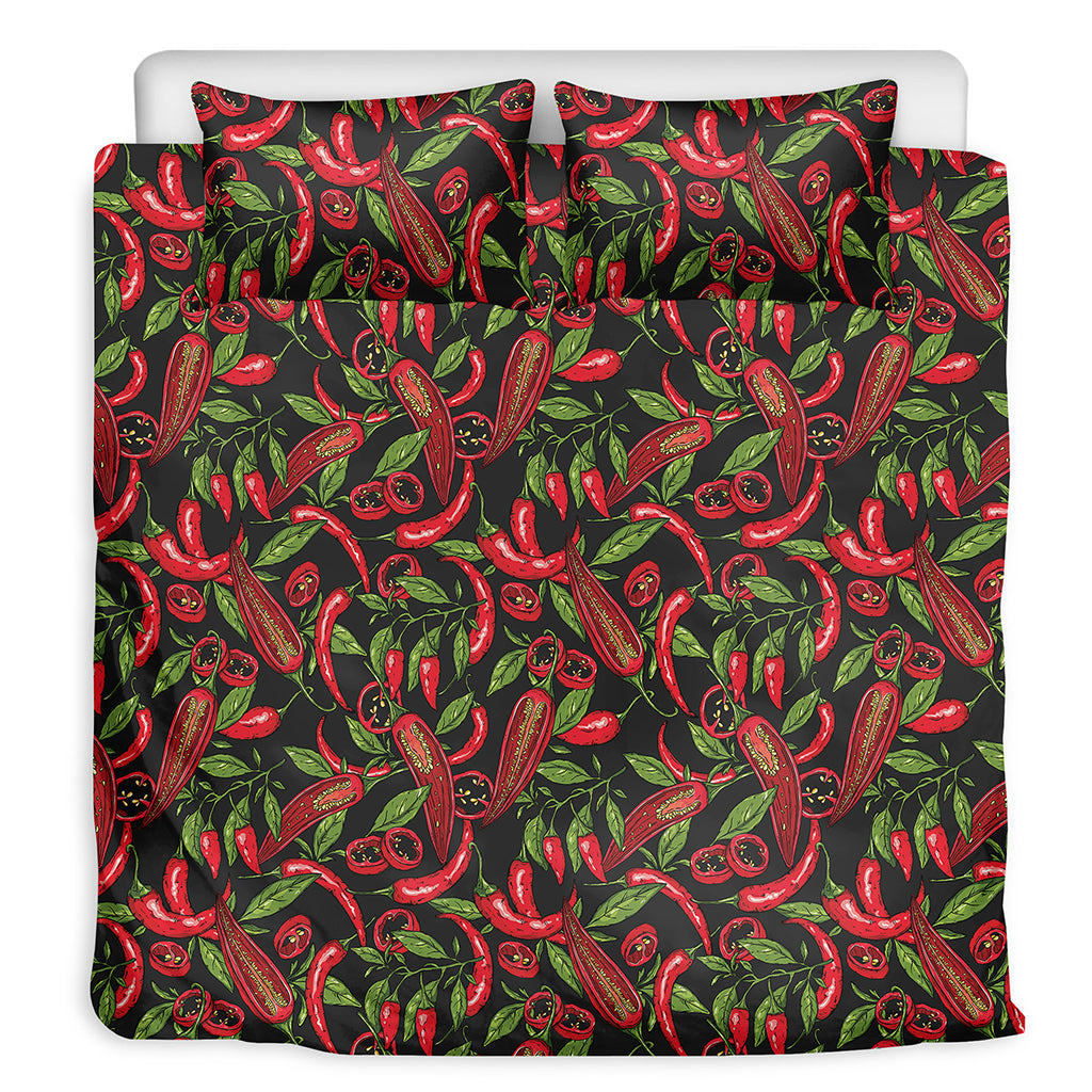 Hot Chili Peppers Pattern Print Duvet Cover Bedding Set
