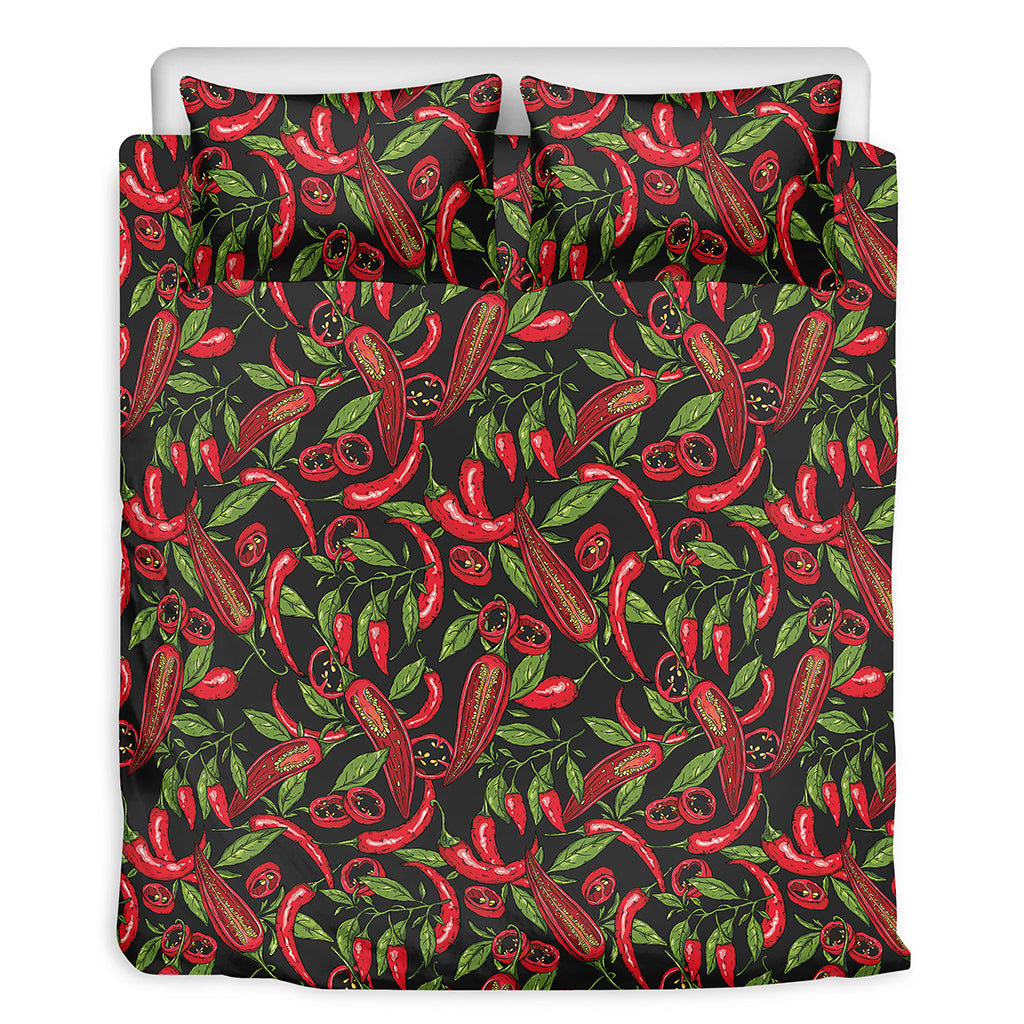 Hot Chili Peppers Pattern Print Duvet Cover Bedding Set