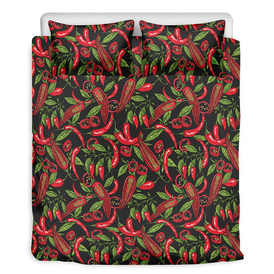 Hot Chili Peppers Pattern Print Duvet Cover Bedding Set