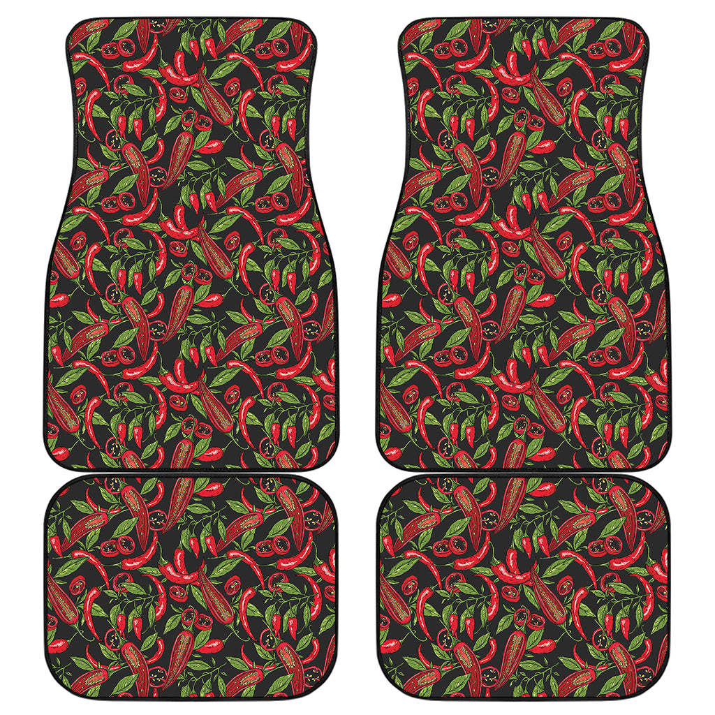 Hot Chili Peppers Pattern Print Front and Back Car Floor Mats