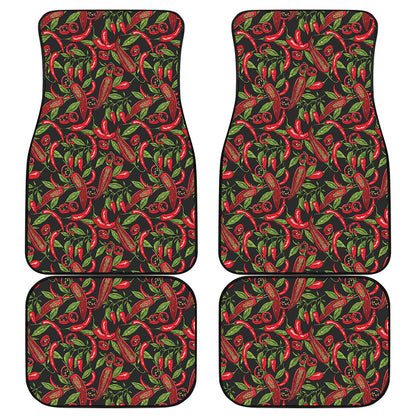 Hot Chili Peppers Pattern Print Front and Back Car Floor Mats