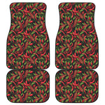 Hot Chili Peppers Pattern Print Front and Back Car Floor Mats