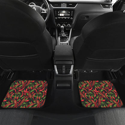 Hot Chili Peppers Pattern Print Front and Back Car Floor Mats