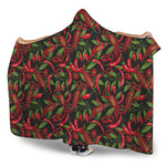 Hot Chili Peppers Pattern Print Hooded Blanket