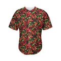 Hot Chili Peppers Pattern Print Men's Baseball Jersey