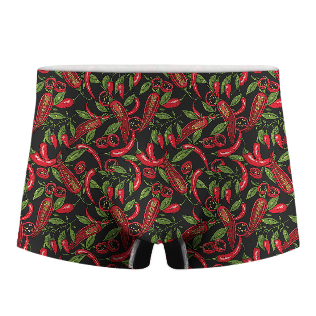 Hot Chili Peppers Pattern Print Men's Boxer Briefs