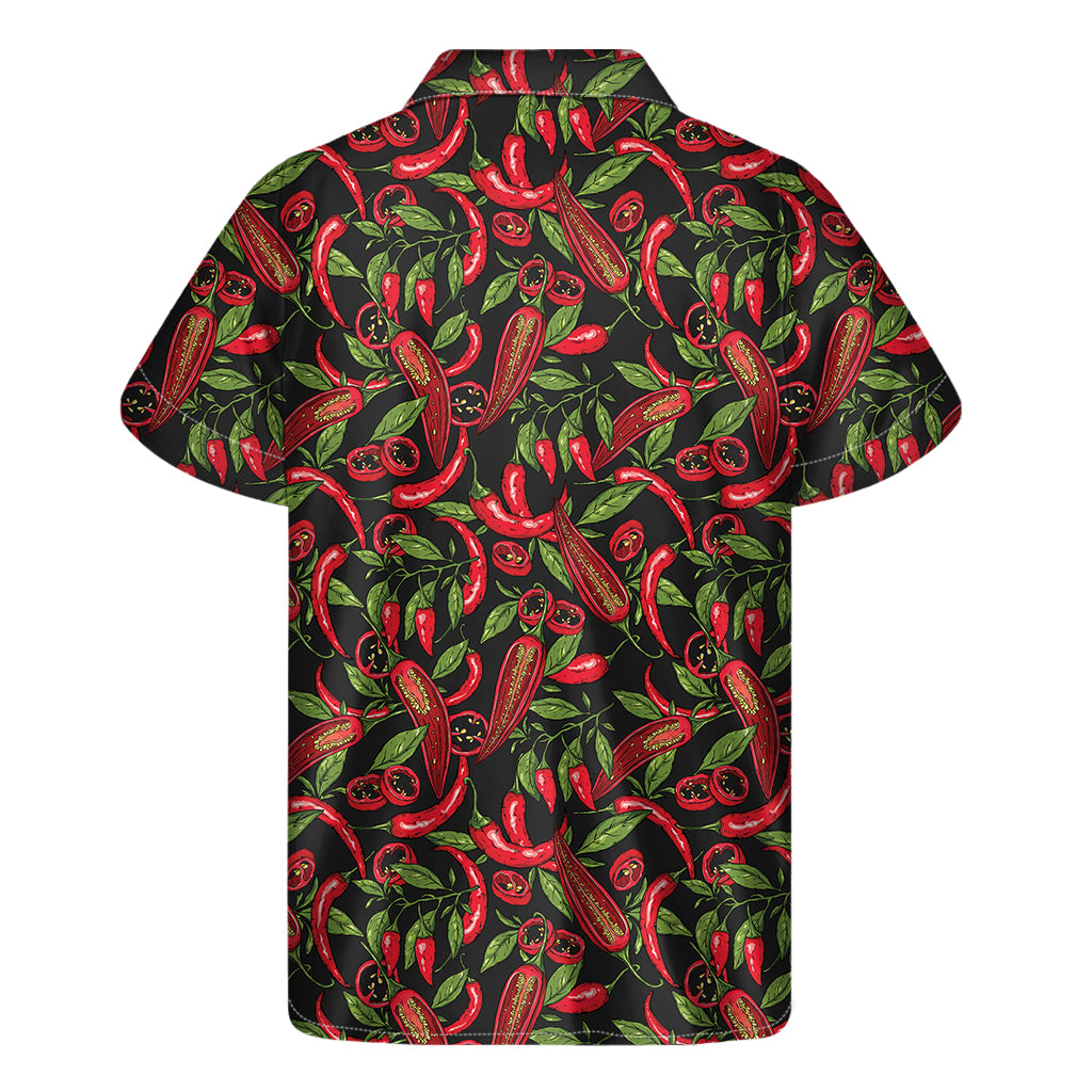 Hot Chili Peppers Pattern Print Men's Short Sleeve Shirt