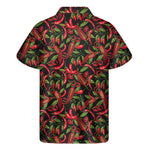 Hot Chili Peppers Pattern Print Men's Short Sleeve Shirt