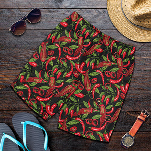 Hot Chili Peppers Pattern Print Men's Shorts