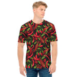 Hot Chili Peppers Pattern Print Men's T-Shirt