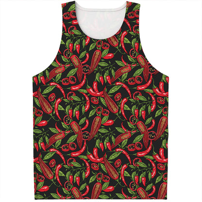 Hot Chili Peppers Pattern Print Men's Tank Top