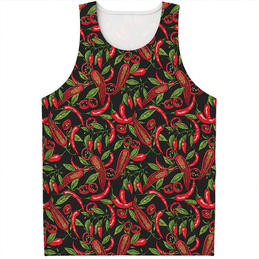 Hot Chili Peppers Pattern Print Men's Tank Top