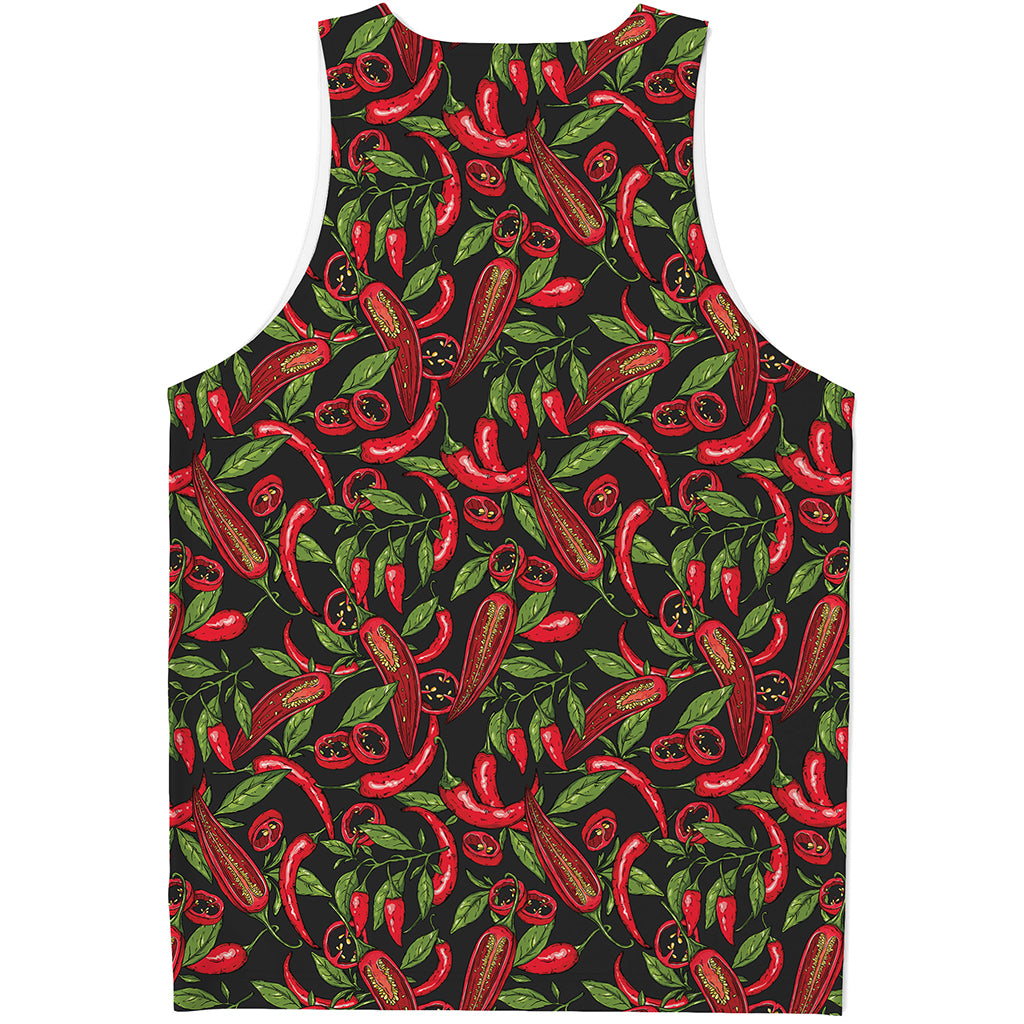 Hot Chili Peppers Pattern Print Men's Tank Top
