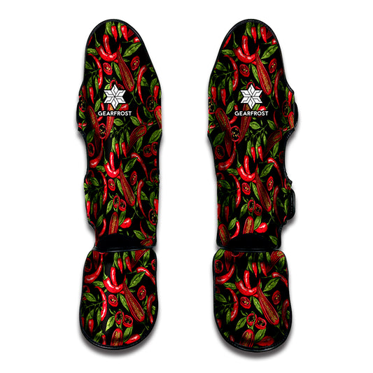 Hot Chili Peppers Pattern Print Muay Thai Shin Guard