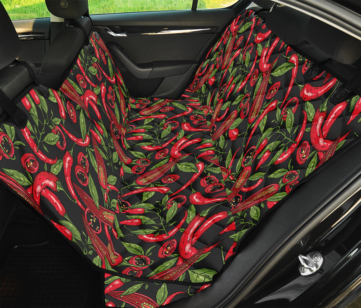Hot Chili Peppers Pattern Print Pet Car Back Seat Cover