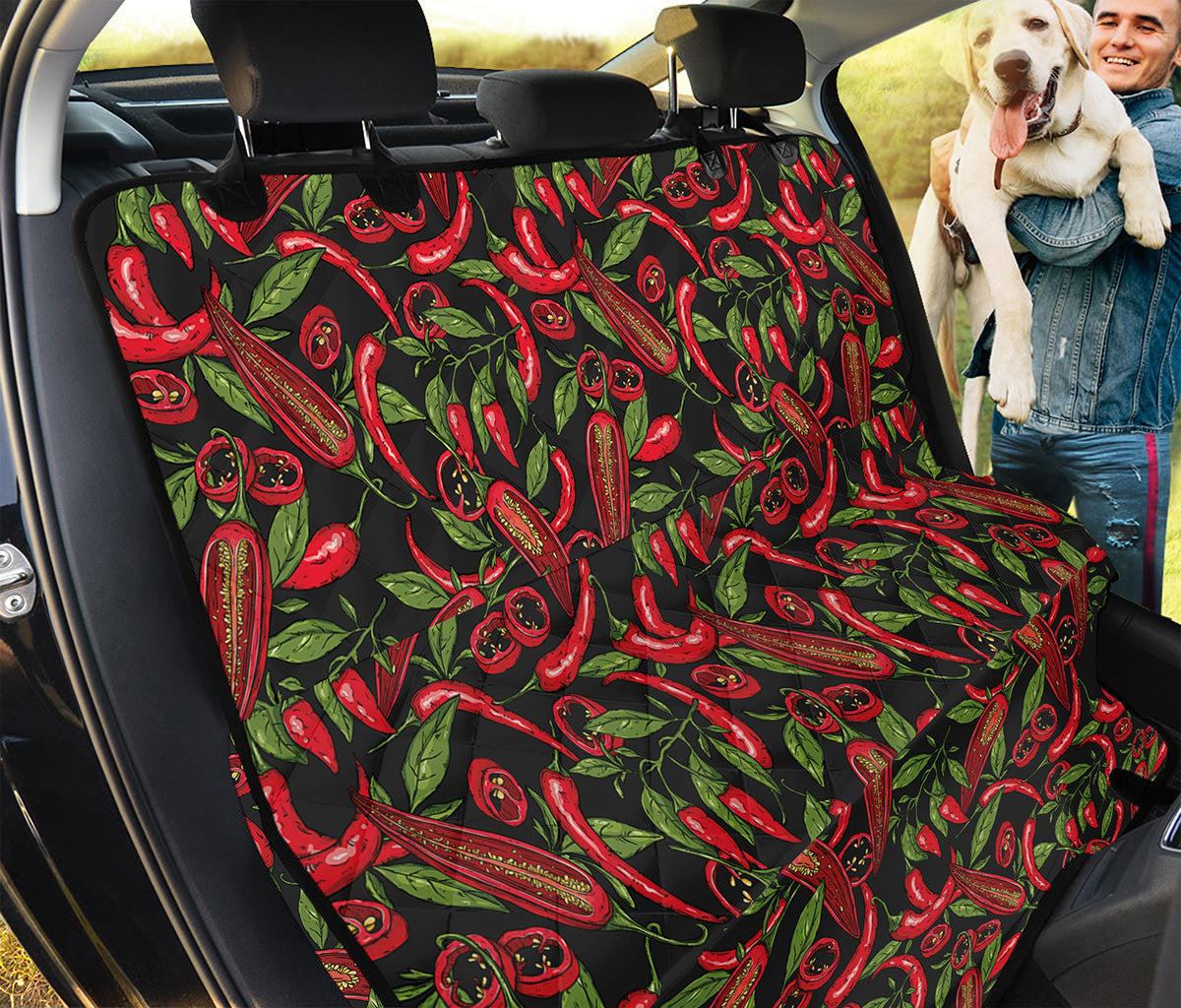 Hot Chili Peppers Pattern Print Pet Car Back Seat Cover