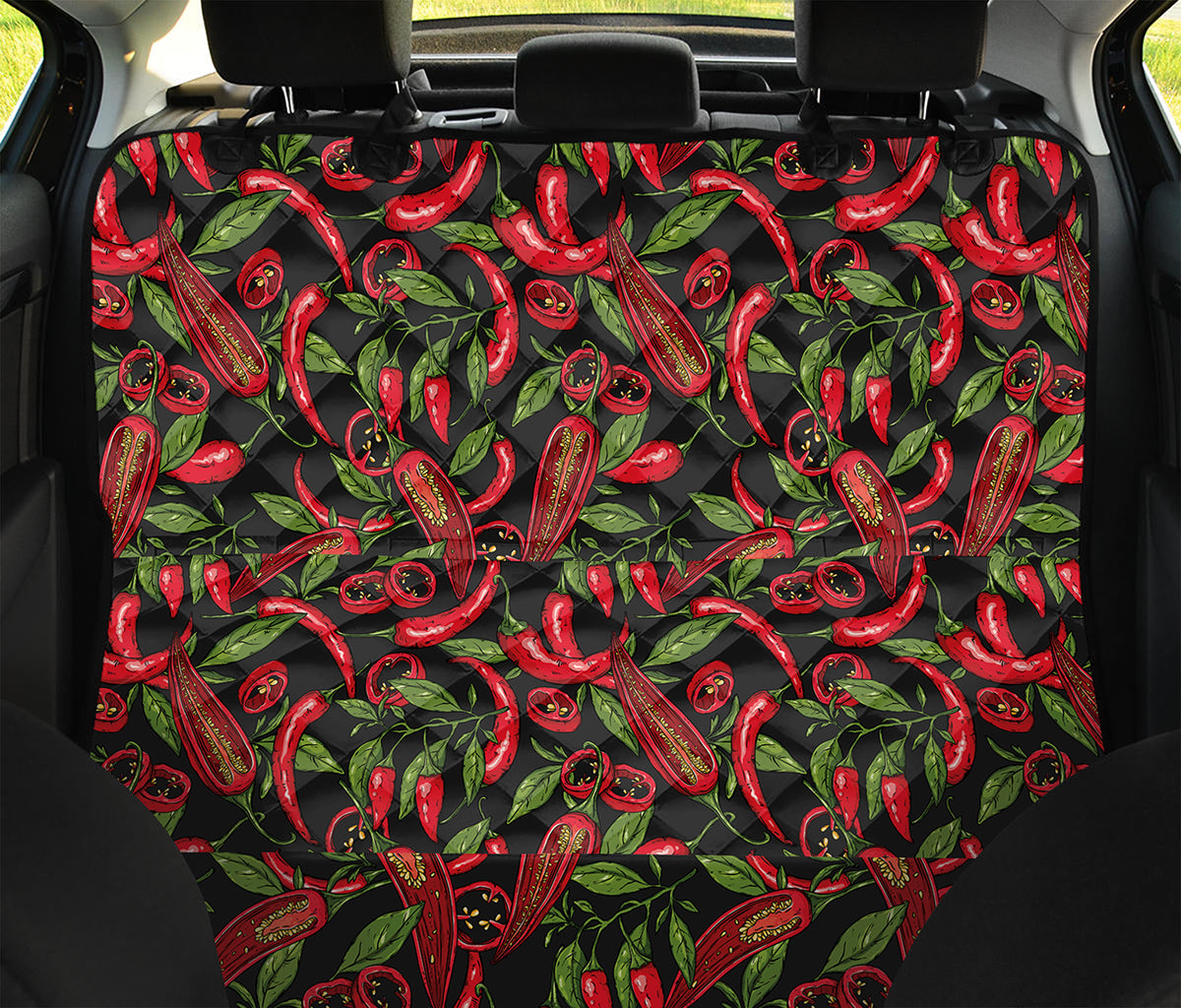 Hot Chili Peppers Pattern Print Pet Car Back Seat Cover