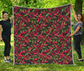 Hot Chili Peppers Pattern Print Quilt
