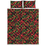 Hot Chili Peppers Pattern Print Quilt Bed Set