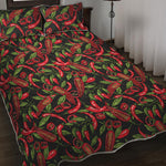Hot Chili Peppers Pattern Print Quilt Bed Set
