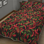 Hot Chili Peppers Pattern Print Quilt Bed Set