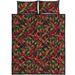 Hot Chili Peppers Pattern Print Quilt Bed Set