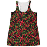 Hot Chili Peppers Pattern Print Women's Racerback Tank Top