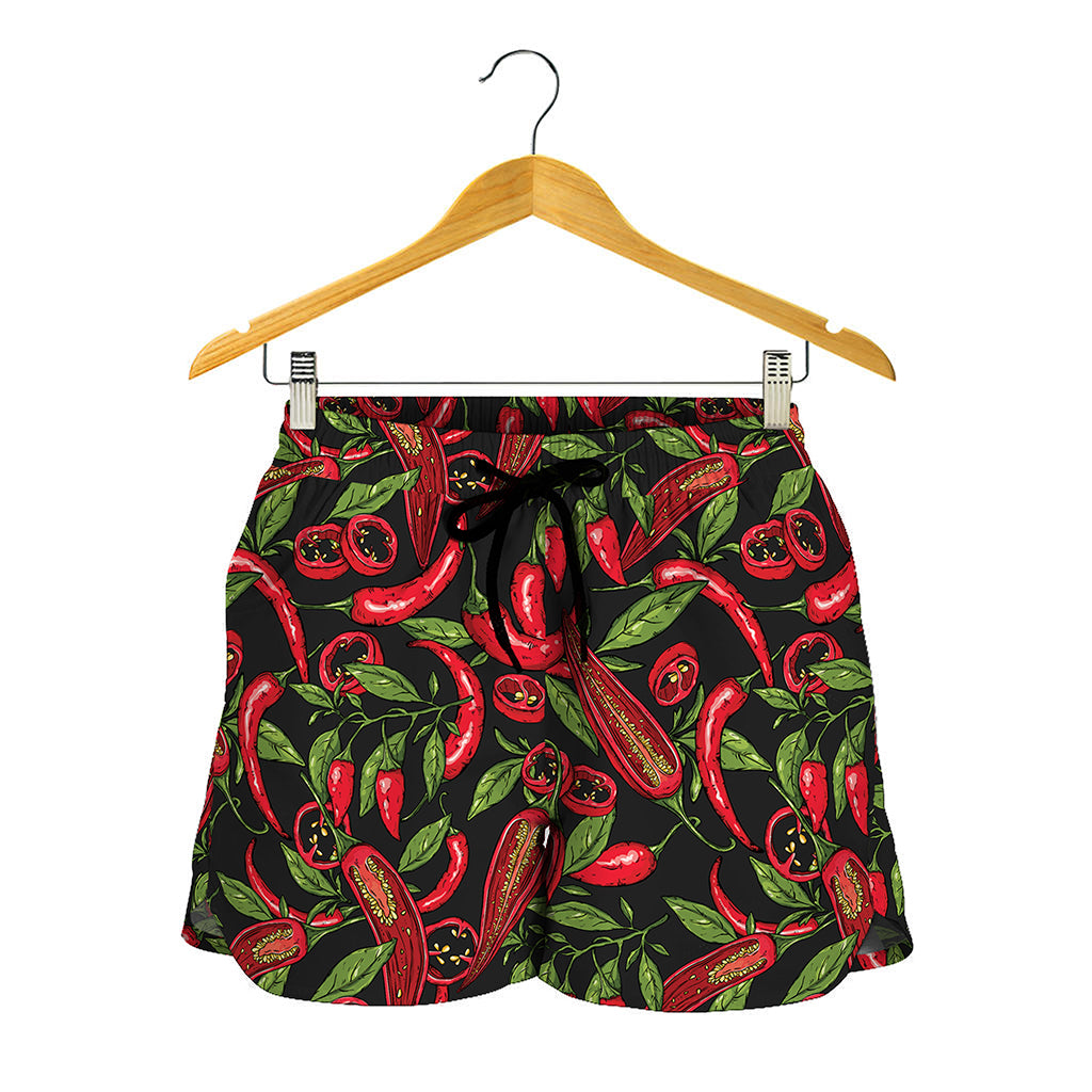 Hot Chili Peppers Pattern Print Women's Shorts