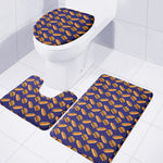 Hot Dog And Hamburger Pattern Print 3 Piece Bath Mat Set