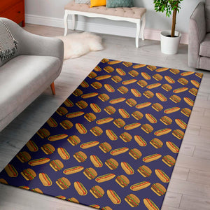 Hot Dog And Hamburger Pattern Print Area Rug