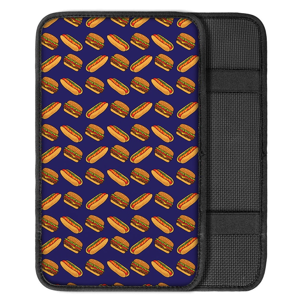 Hot Dog And Hamburger Pattern Print Car Center Console Cover