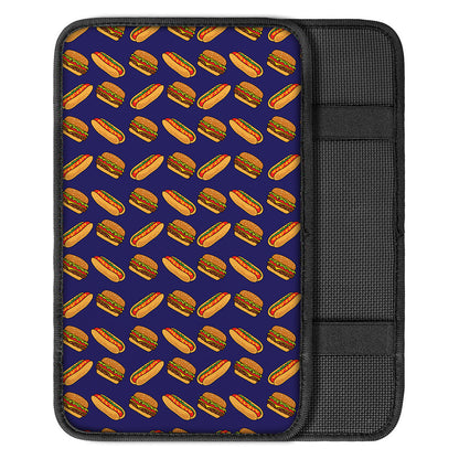 Hot Dog And Hamburger Pattern Print Car Center Console Cover