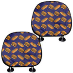 Hot Dog And Hamburger Pattern Print Car Headrest Covers