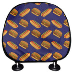 Hot Dog And Hamburger Pattern Print Car Headrest Covers
