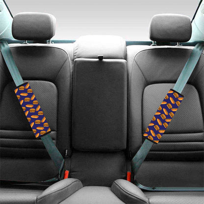 Hot Dog And Hamburger Pattern Print Car Seat Belt Covers